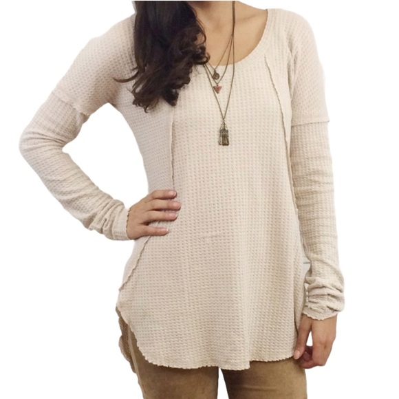 Beige Waffle Knit Top - Picture 3 of 6